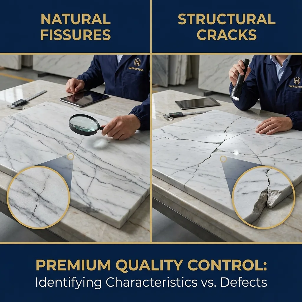 Fissures vs Cracks in Natural Stone: How to Identify Natural Characteristics vs Defects